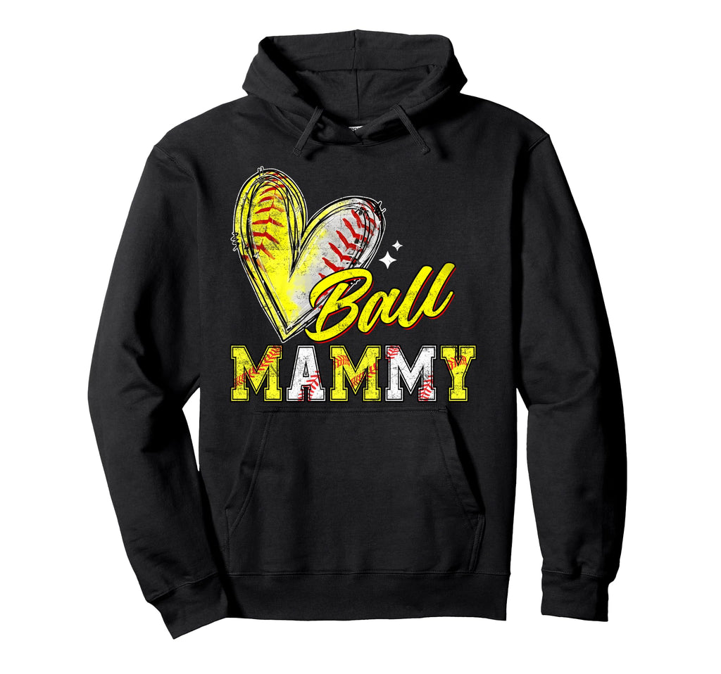 Funny Ball Mammy Softball Baseball Hoodie - Custom Art Print for Adults - T-Shirt, Sweatshirt, Hoodie