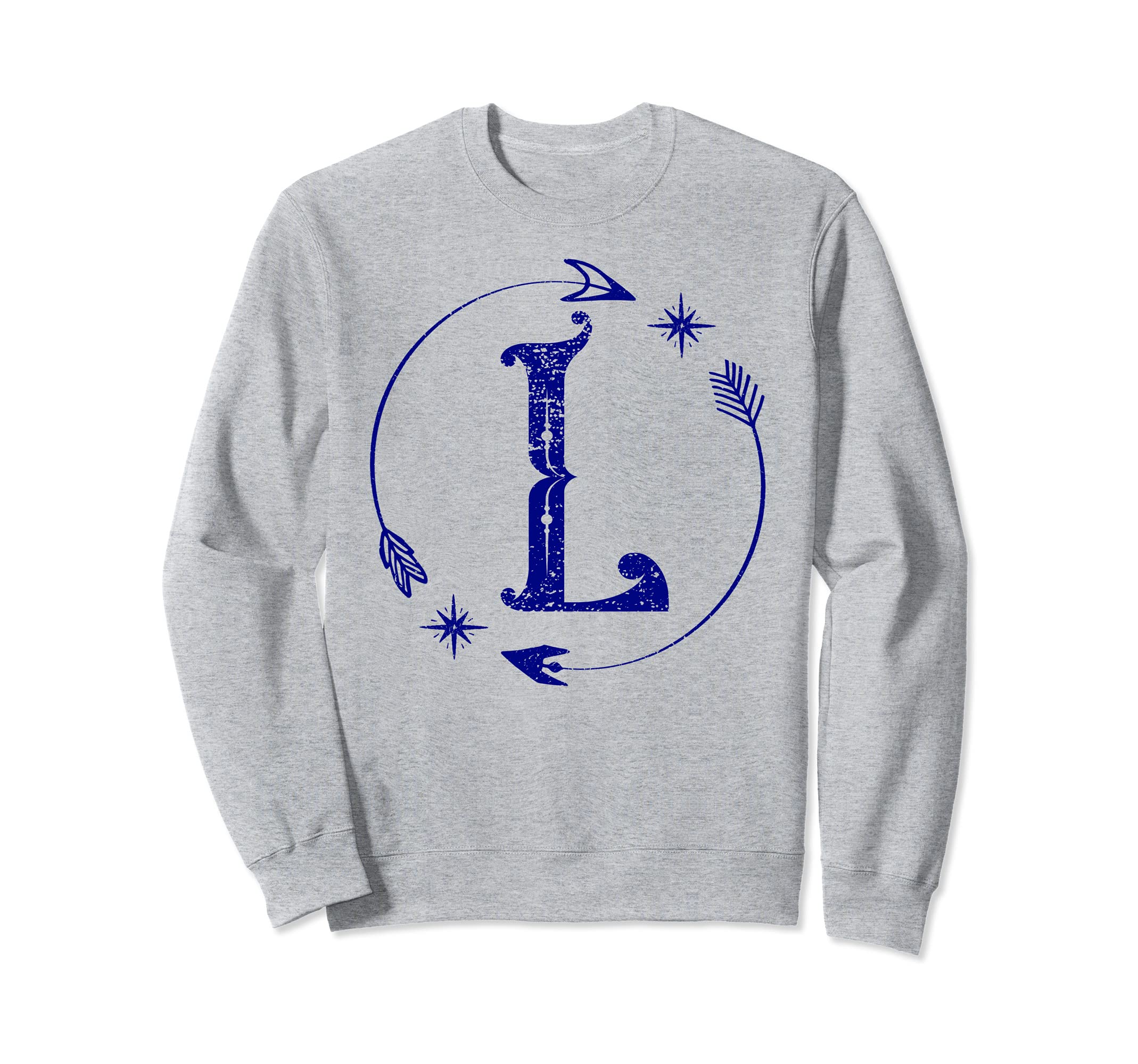 Initial L Monogram Boho Name Letter L Sweatshirt - Minimalist Print Unisex - T-Shirt, Sweatshirt, Hoodie