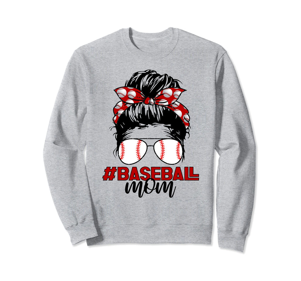 Baseballmom Messy Bun Baseball Life Sweatshirt - Minimalist Print Unisex - T-Shirt, Sweatshirt, Hoodie