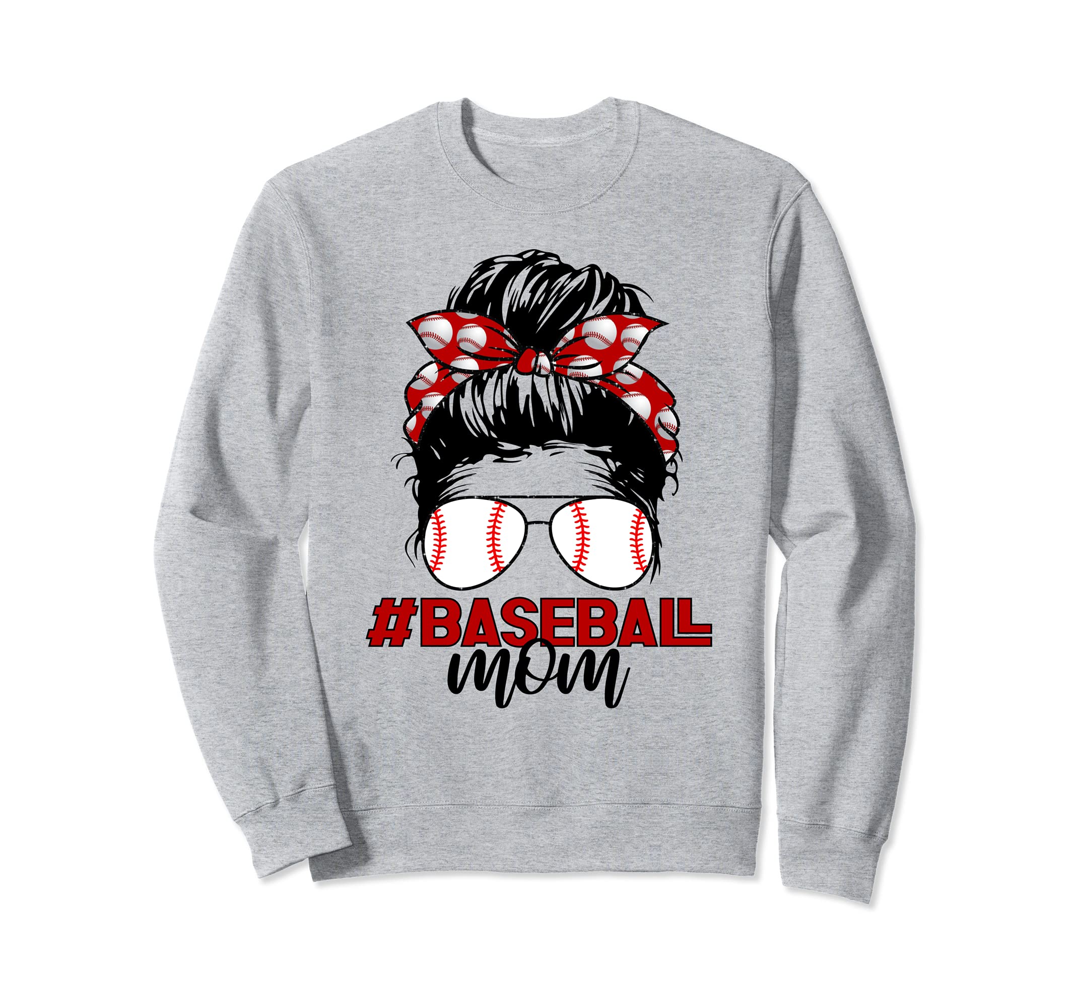 Baseballmom Messy Bun Baseball Life Sweatshirt - Minimalist Print Unisex - T-Shirt, Sweatshirt, Hoodie