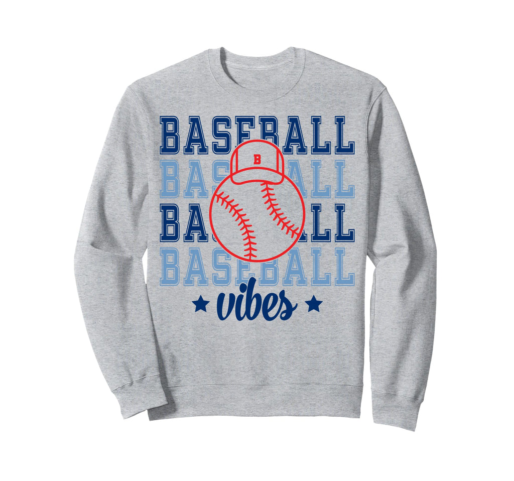 Baseball Vibes Baseball Mom Sweatshirt - Trendy Graphic for Adults - T-Shirt, Sweatshirt, Hoodie