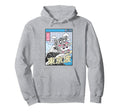 Cat Eating Sushi Surfing Kanagawa Wave Hoodie - Graphic Print for Adults - T-Shirt, Sweatshirt, Hoodie