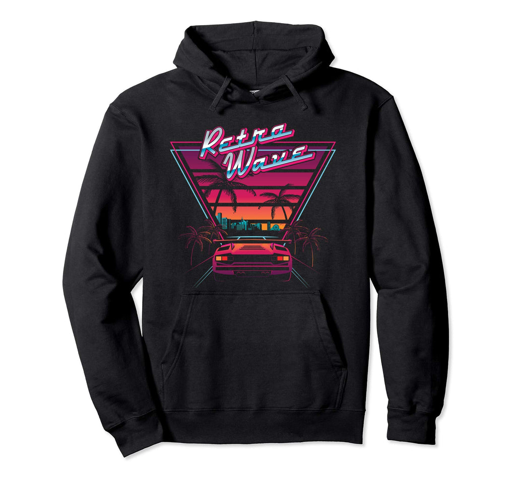 80S Retrowave Synthwave Love Wave Miami Hoodie - Unique Graphic for Adults - T-Shirt, Sweatshirt, Hoodie