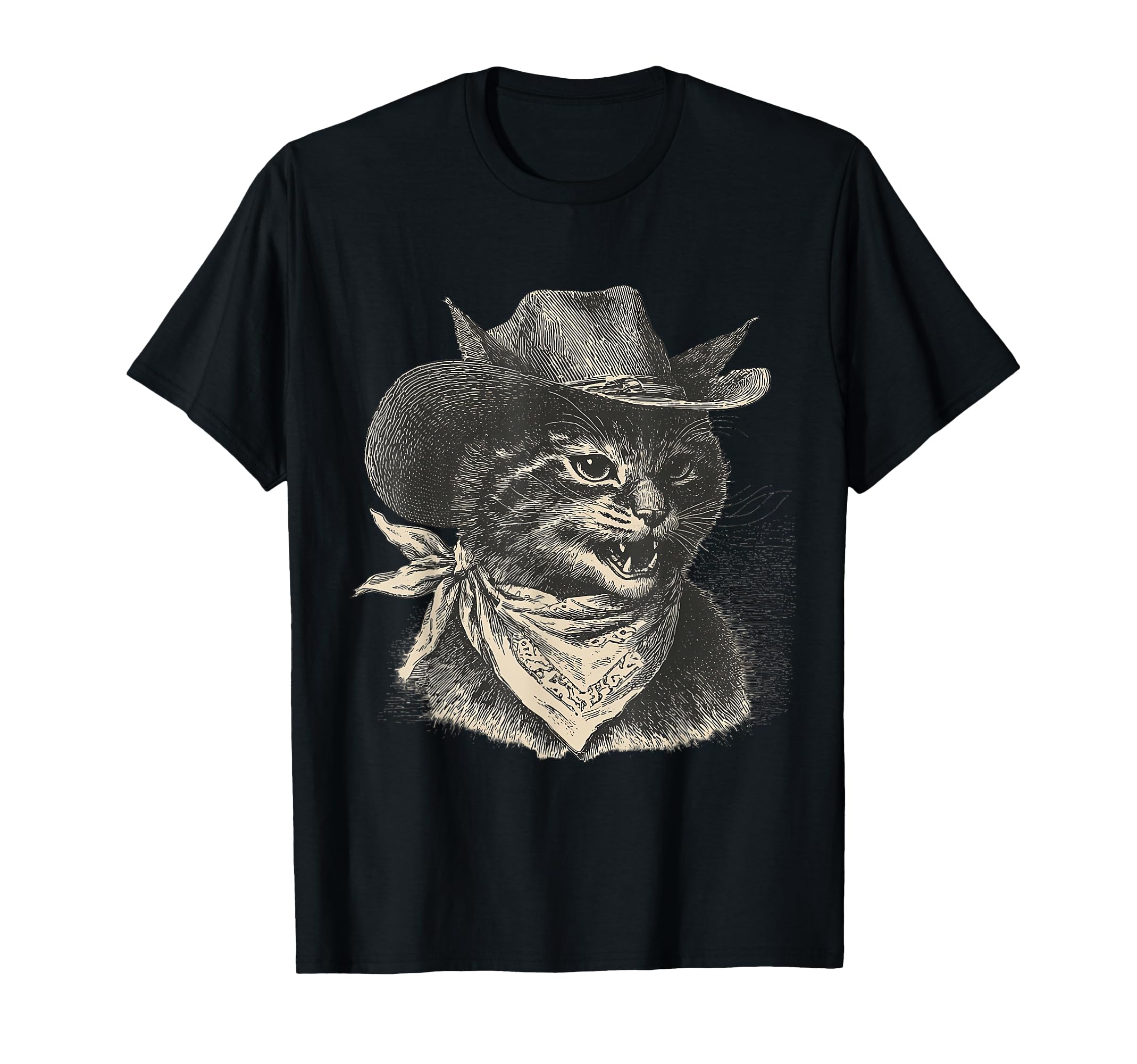 Country Western Cowgirl Funny Cowboy Cat T-Shirt - Novelty Apparel Unisex - T-Shirt, Sweatshirt, Hoodie