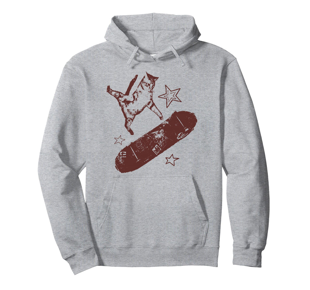 Funny Skateboard Cat Y2K Grunge Cat Meme Hoodie - Trendy Graphic Unisex - T-Shirt, Sweatshirt, Hoodie