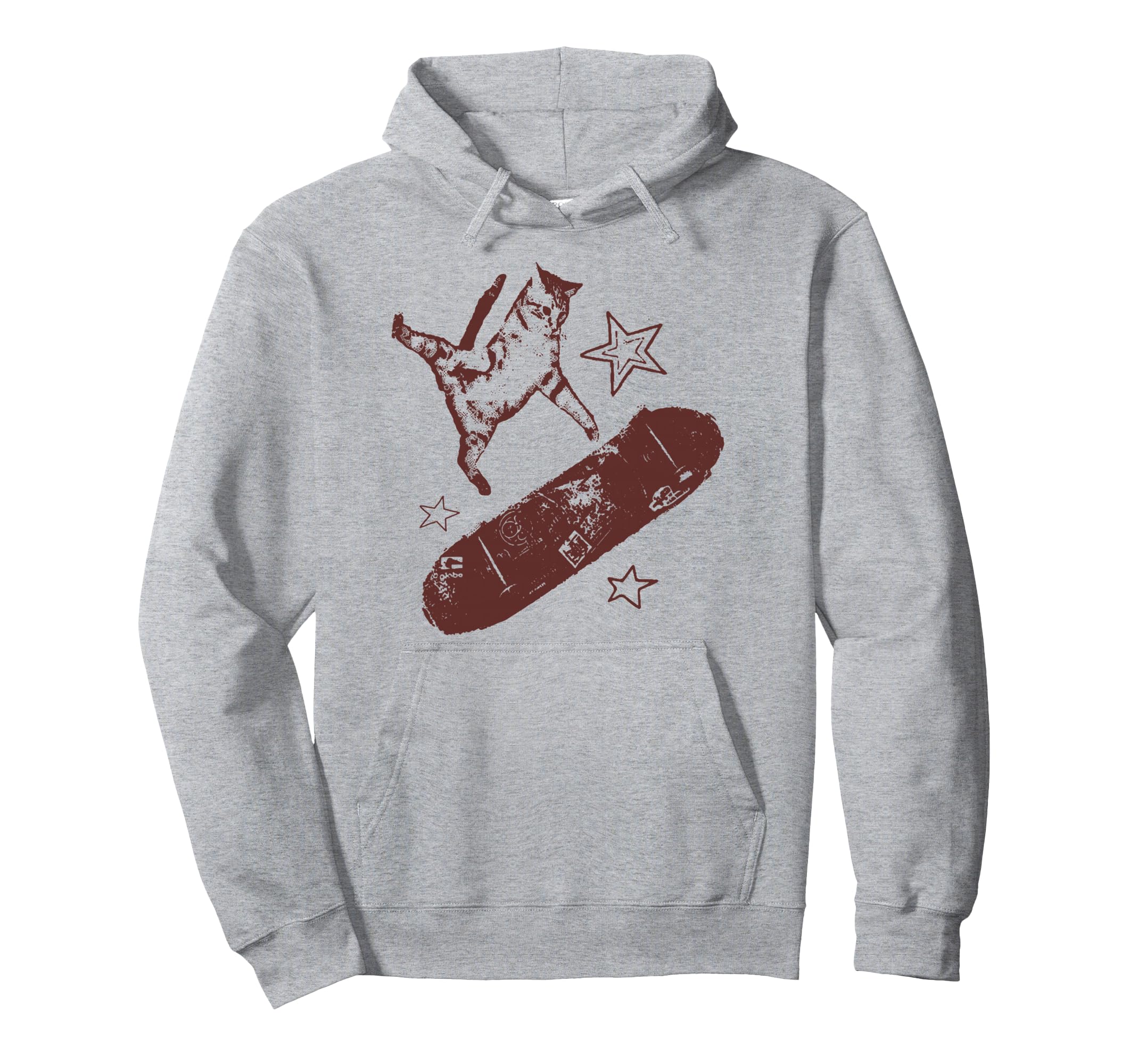 Funny Skateboard Cat Y2K Grunge Cat Meme Hoodie - Trendy Graphic Unisex - T-Shirt, Sweatshirt, Hoodie