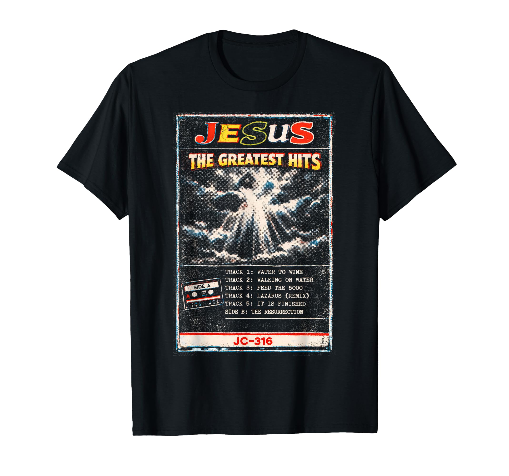 Jesus Greatest Hits Bootleg 90S Cassette T-Shirt - Graphic Print Men Women - T-Shirt, Sweatshirt, Hoodie