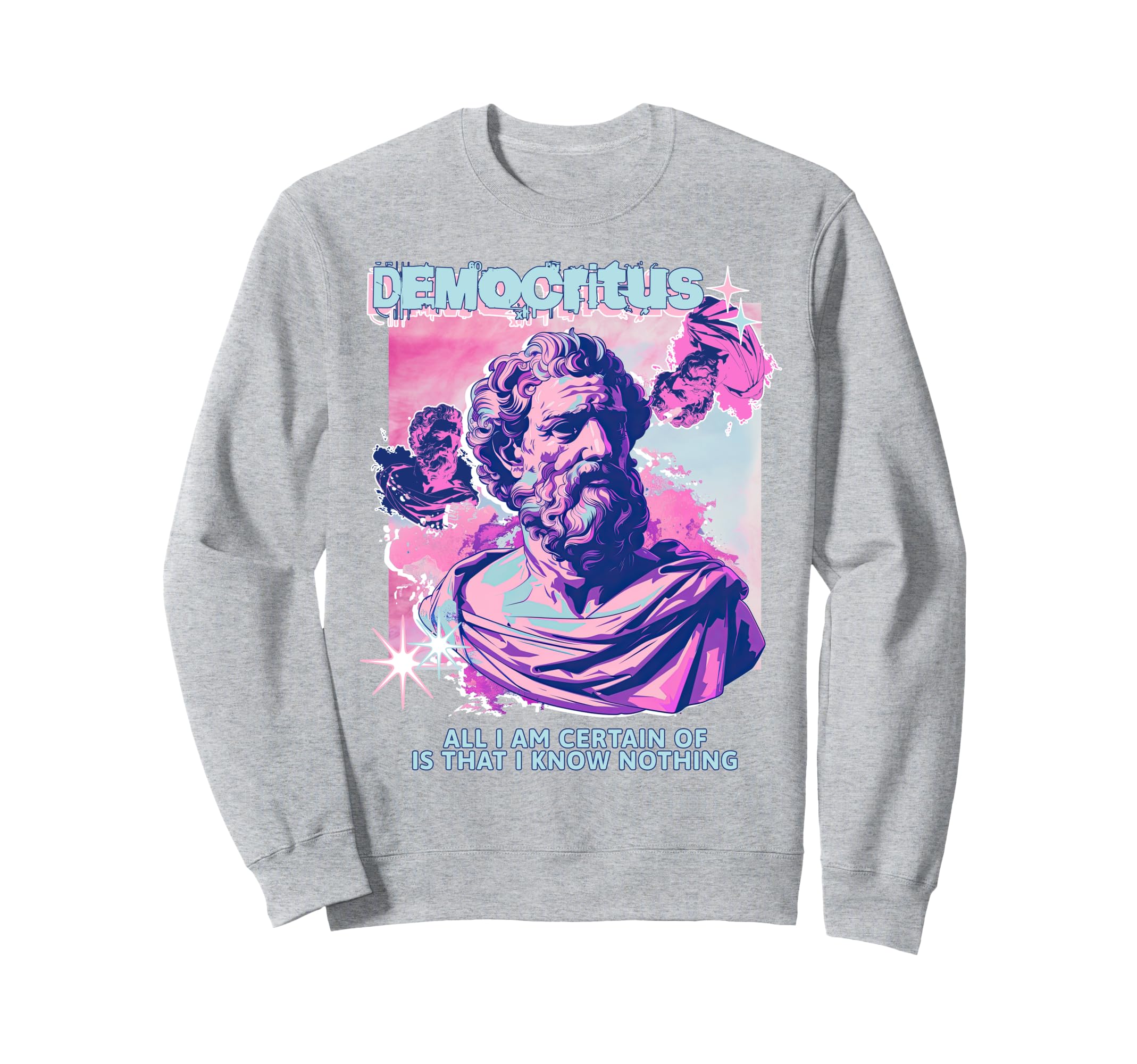 Democritus Y2K Aesthetic Stoic Sweatshirt - Minimalist Print Men Women - T-Shirt, Sweatshirt, Hoodie
