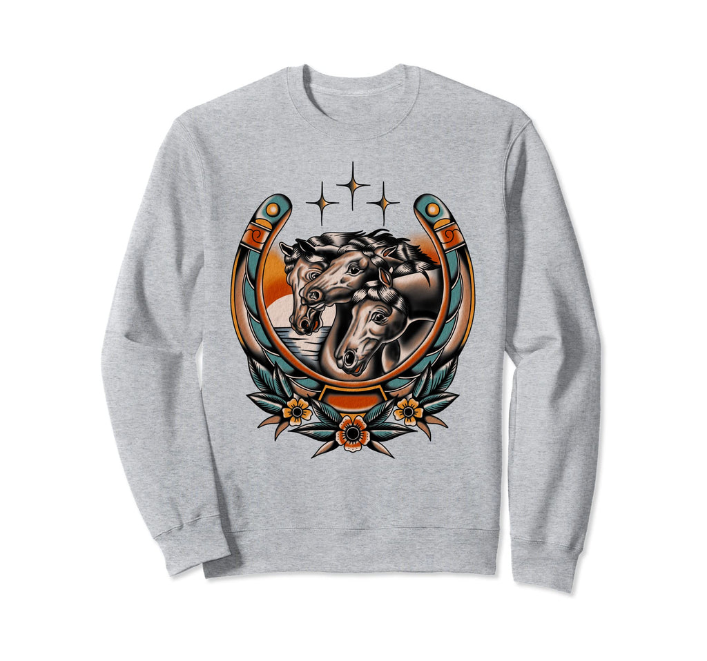Pharaohs Horses Traditional Tattoo Sweatshirt - Streetwear Style Men Women - T-Shirt, Sweatshirt, Hoodie