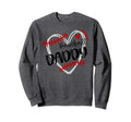 Personalized Baseball Heart Daddy Sweatshirt - Custom Art Print for Adults - T-Shirt, Sweatshirt, Hoodie