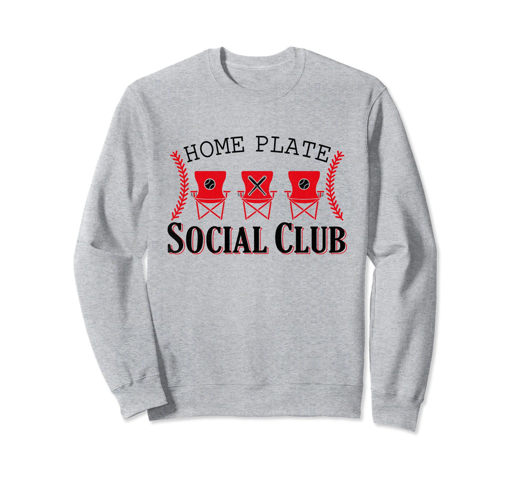 Home Plate Social Club Softball Sweatshirt - Aesthetic Graphic Men Women - T-Shirt, Sweatshirt, Hoodie