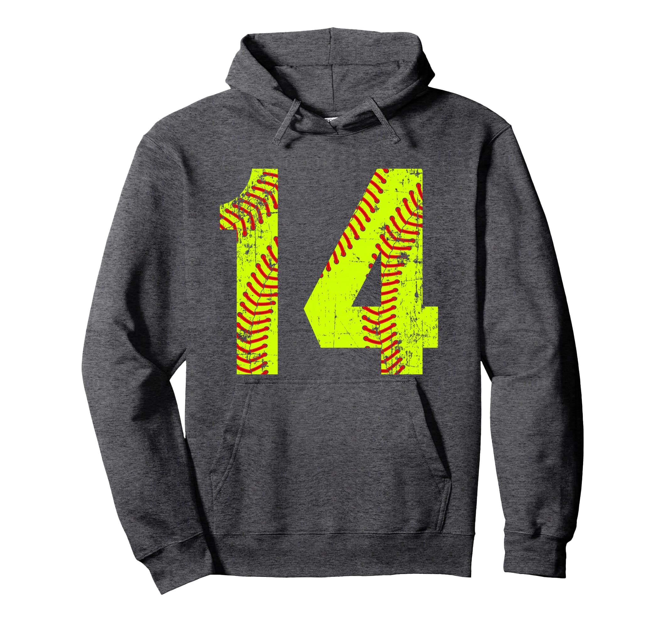 Softball 14 Jersey Number Hoodie - Custom Art Print Unisex - T-Shirt, Sweatshirt, Hoodie