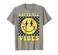 Groovy Softball Vibes Smile Face T-Shirt - Novelty Apparel Unisex - T-Shirt, Sweatshirt, Hoodie