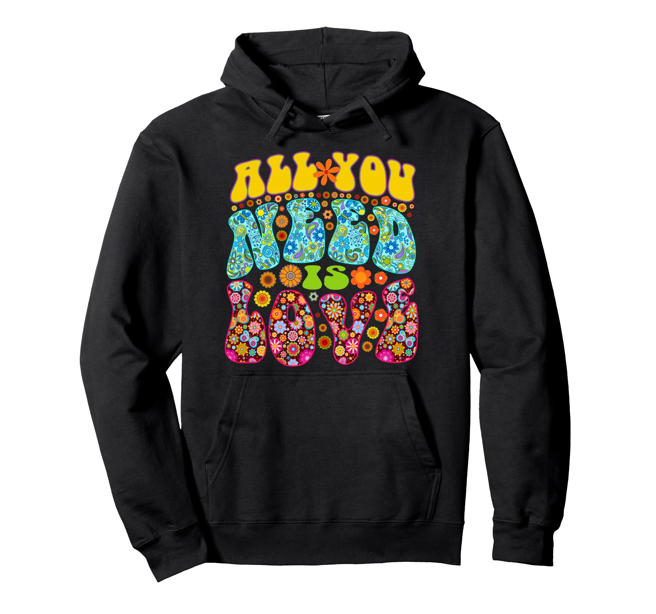 Hippie Flower Power Bohemian Peace Hoodie - Aesthetic Graphic Men Women - T-Shirt, Sweatshirt, Hoodie