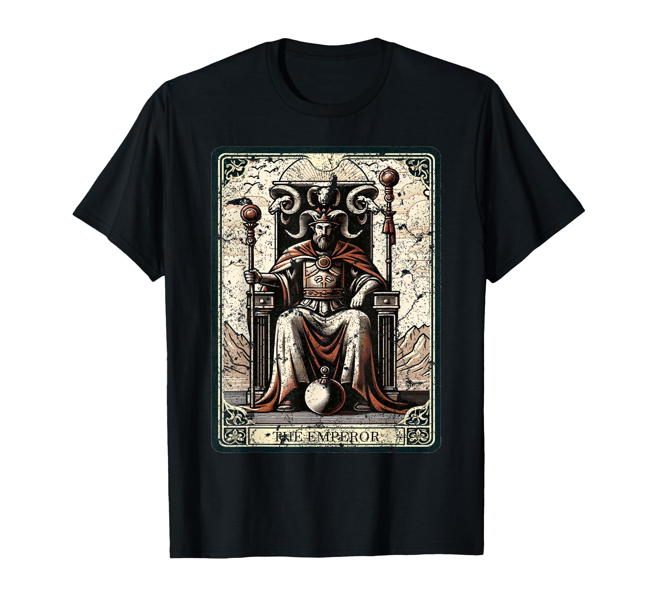 Emperor Tarot Card Distressed T-Shirt - Trendy Graphic for Adults - T-Shirt, Sweatshirt, Hoodie