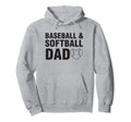 Baseball Softball Dad Love Funny Hoodie - Minimalist Print for Adults - T-Shirt, Sweatshirt, Hoodie
