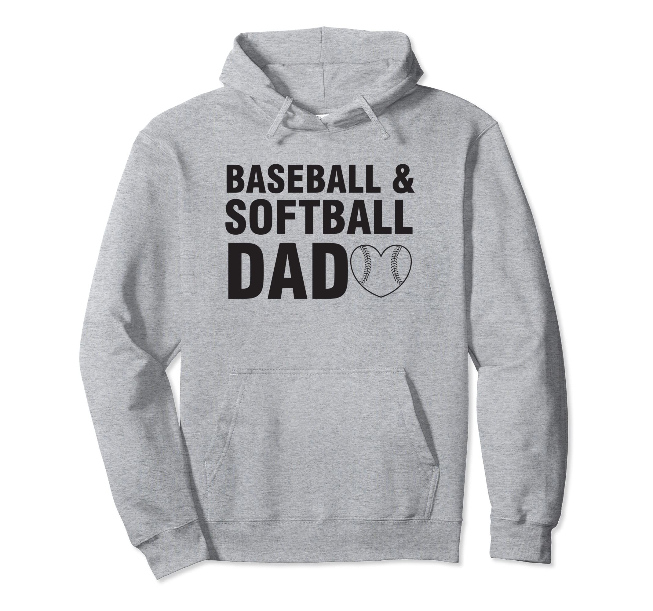 Baseball Softball Dad Love Funny Hoodie - Minimalist Print for Adults - T-Shirt, Sweatshirt, Hoodie