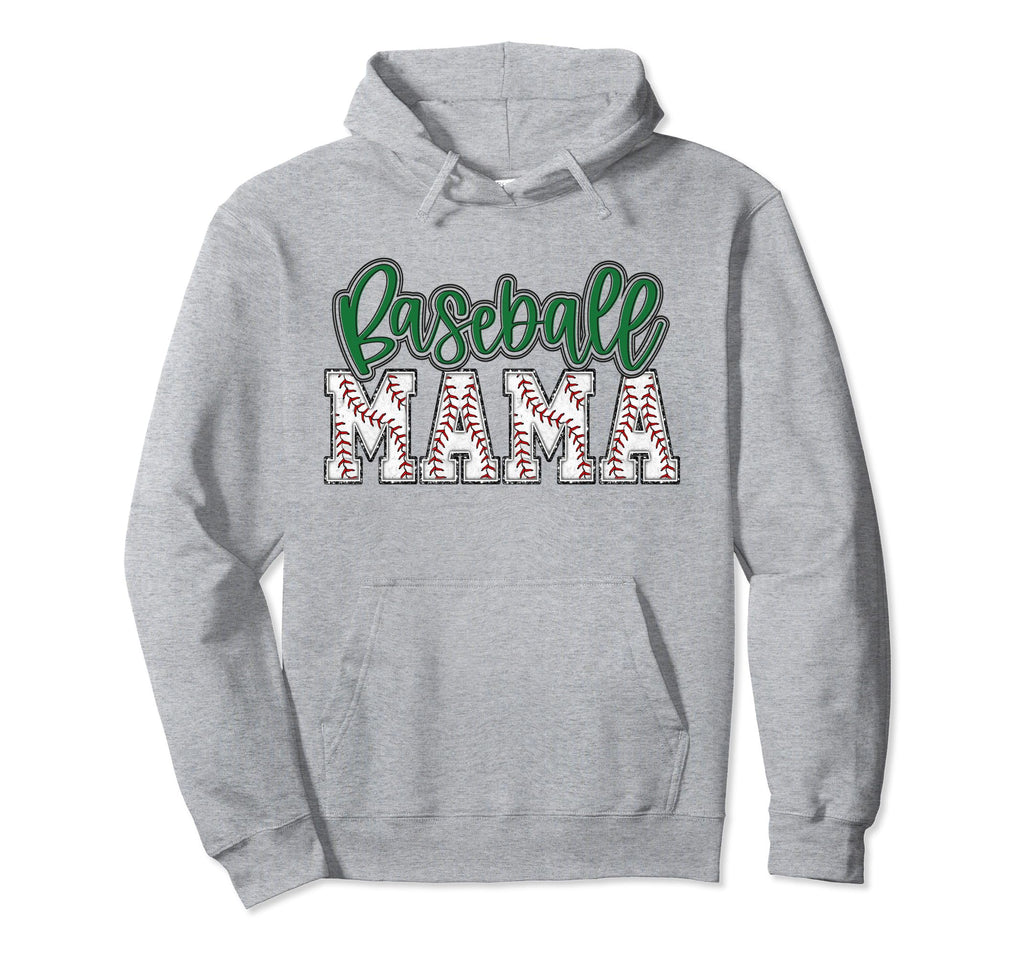 Baseball Mom Green Baseball Mama Hoodie - Aesthetic Graphic Unisex - T-Shirt, Sweatshirt, Hoodie