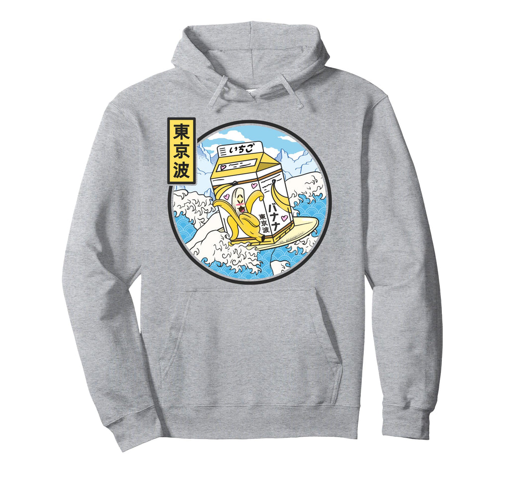 Surfing Banana Milk Carton Japan Wave Hoodie - Streetwear Style Men Women - T-Shirt, Sweatshirt, Hoodie