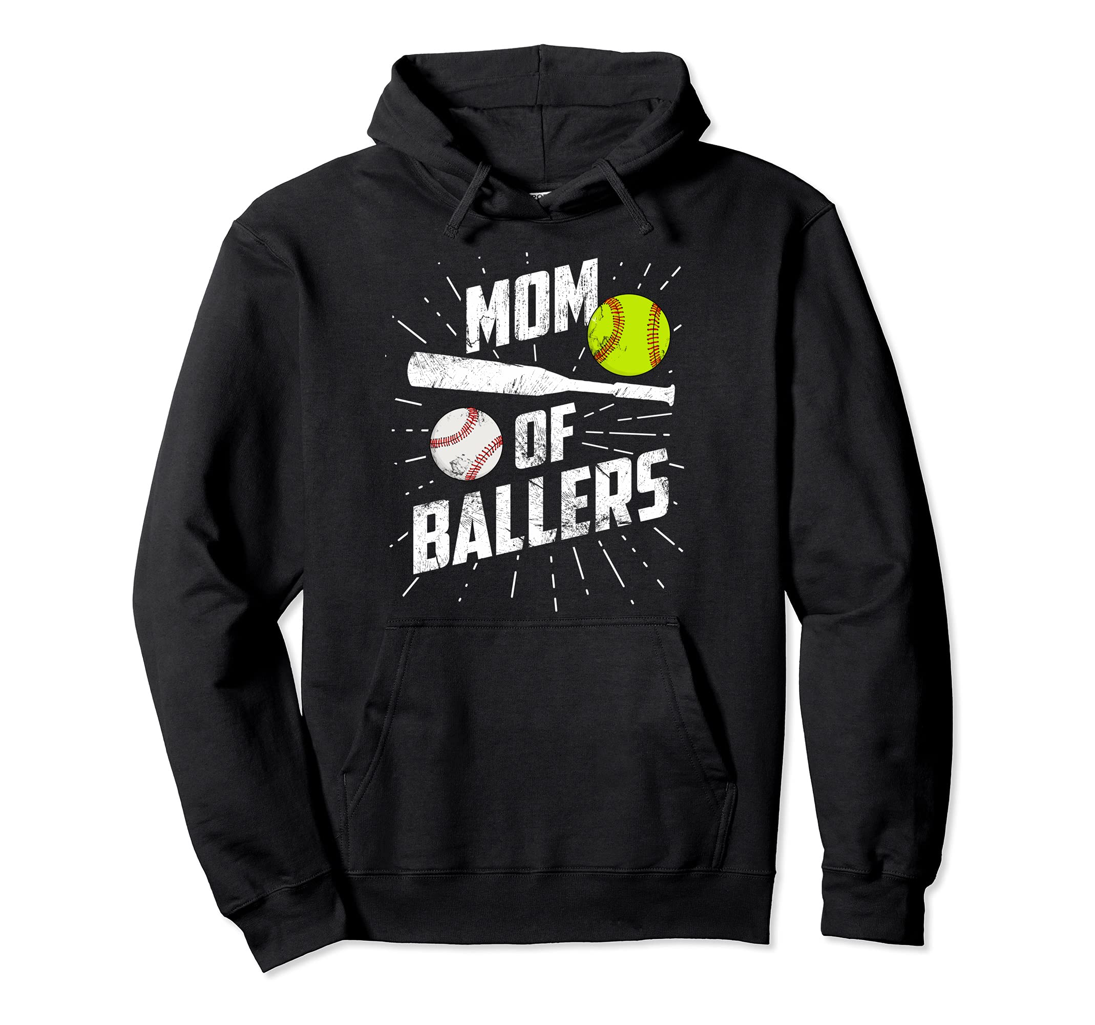 Mom Ballers Funny Baseball Hoodie - Casual Everyday Wear for Adults - T-Shirt, Sweatshirt, Hoodie