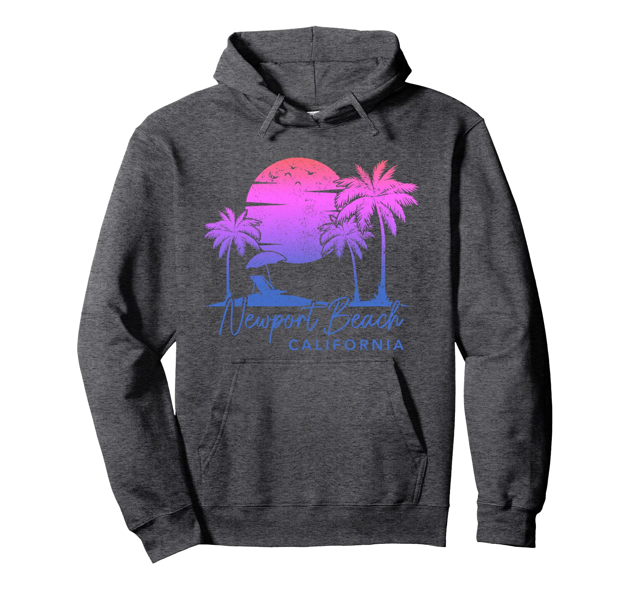 Newport Beach California Surf Sunset Hoodie - Novelty Apparel Men Women - T-Shirt, Sweatshirt, Hoodie