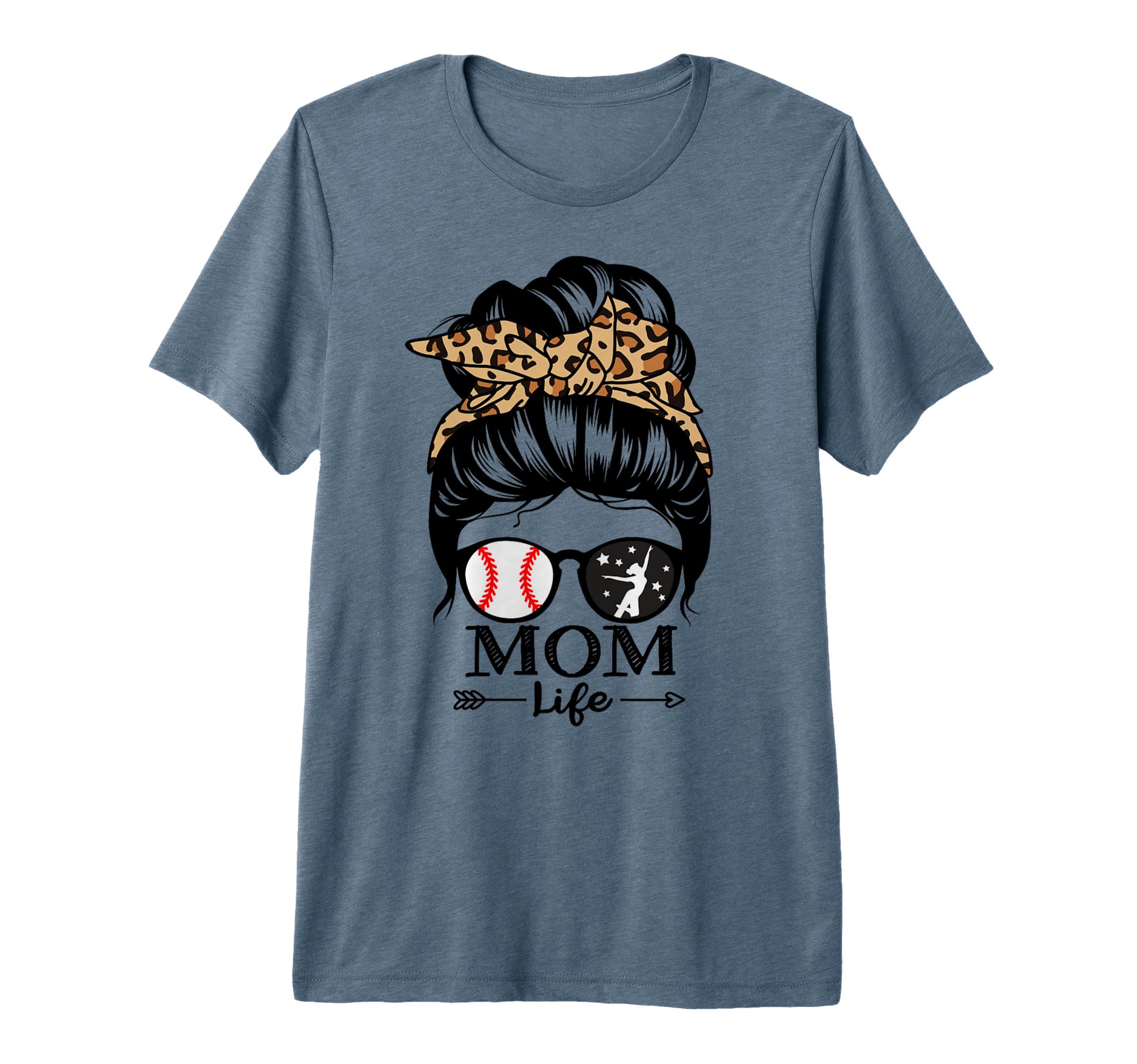 Mom Life Messy Bun Hair Funny Baseball T-Shirt - Unique Graphic for Adults - T-Shirt, Sweatshirt, Hoodie