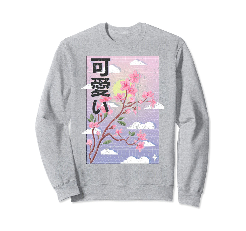 Grunge Japanese Cherry Blossom Sweatshirt - Novelty Apparel Men Women - T-Shirt, Sweatshirt, Hoodie