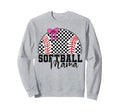 Checkered Baseball Mama Bow Sweatshirt - Casual Everyday Wear Unisex - T-Shirt, Sweatshirt, Hoodie