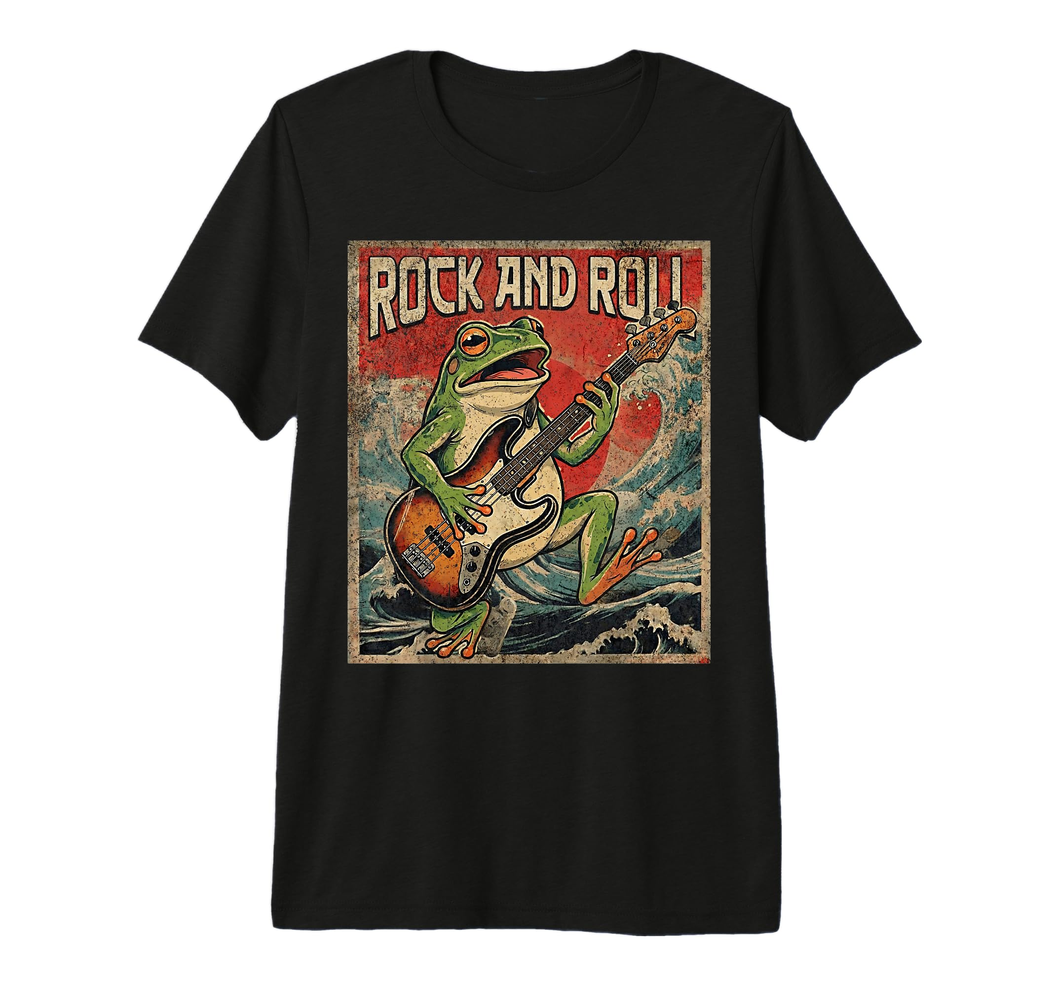 Frog Playing Bass Guitar Rock Rock T-Shirt - Novelty Apparel Men Women - T-Shirt, Sweatshirt, Hoodie