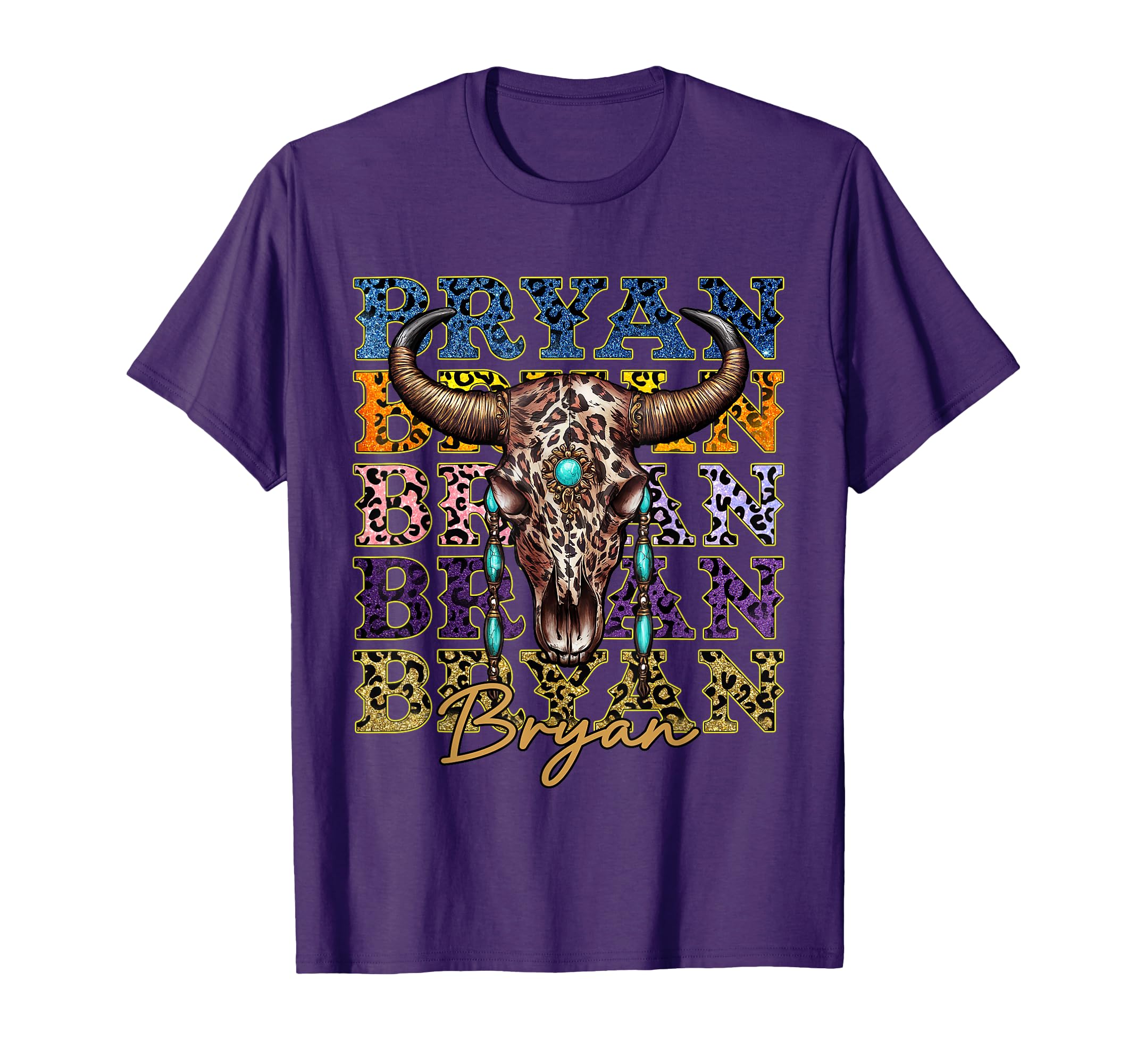 Bryan Name Bull Skull Country Cowboy T-Shirt - Minimalist Print Unisex - T-Shirt, Sweatshirt, Hoodie