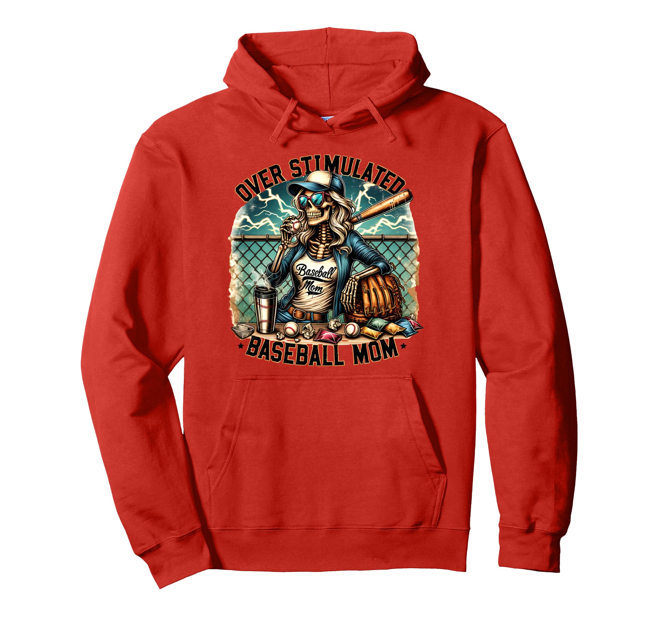 Baseball Mom Overstimulated Mama Hoodie - Streetwear Style Men Women - T-Shirt, Sweatshirt, Hoodie