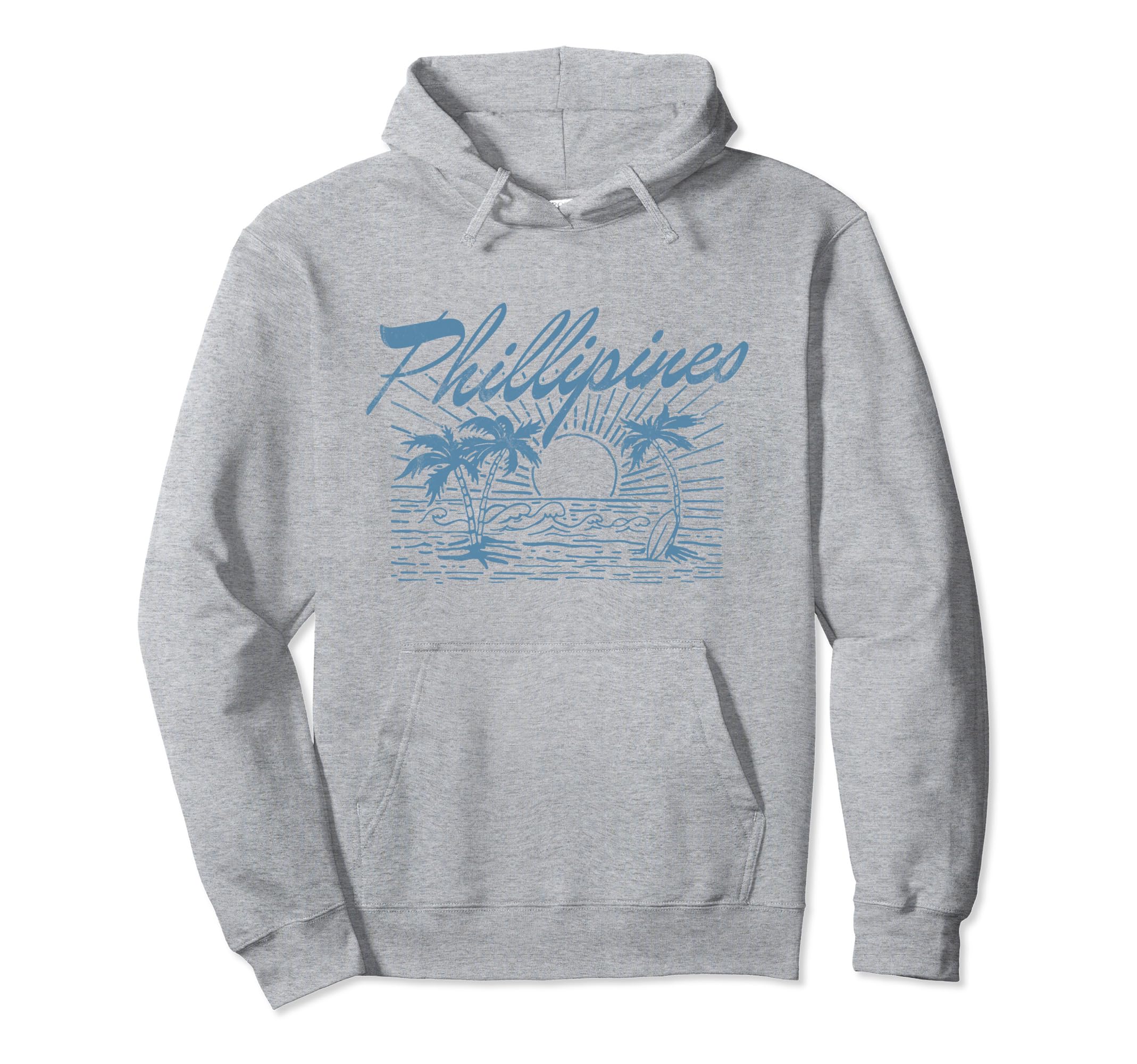 Phillipines Distressed Beach Hoodie - Fun Novelty Design Men Women - T-Shirt, Sweatshirt, Hoodie