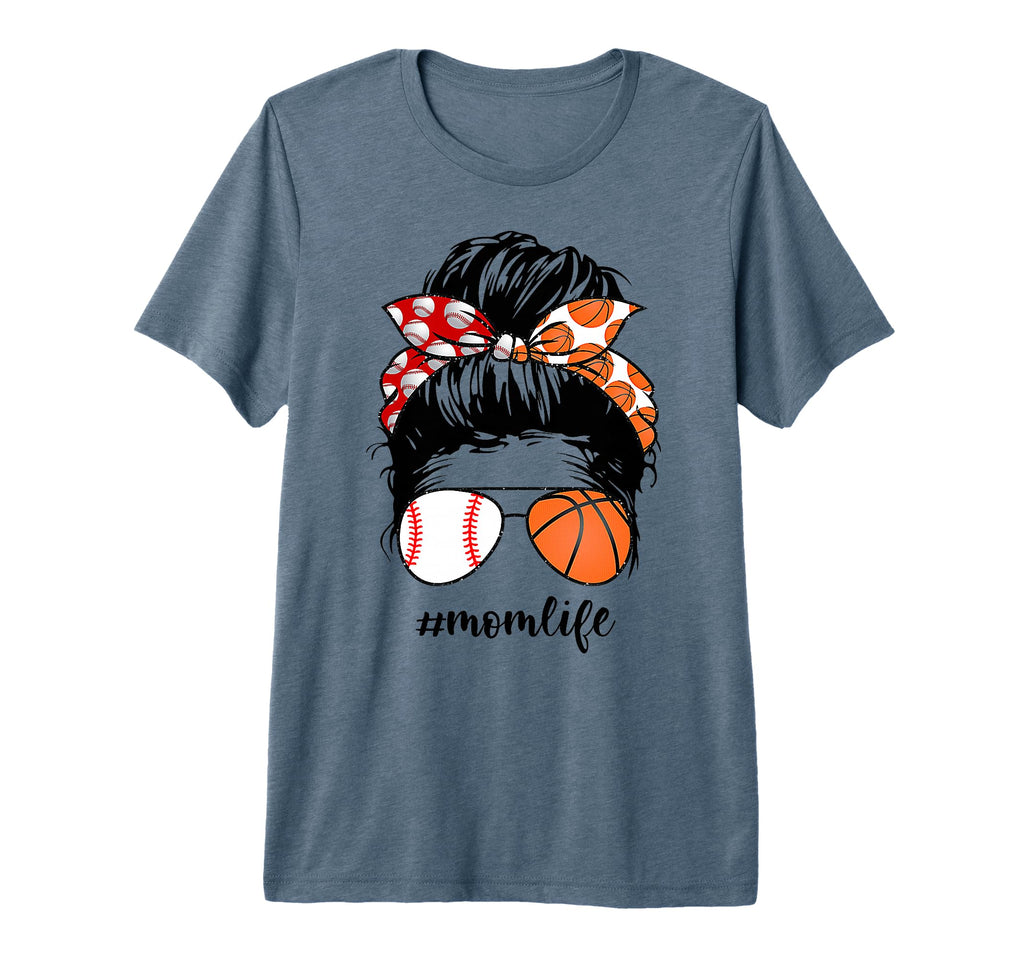 Mom Life Baseball Basketball Mom Messy T-Shirt - Trendy Graphic Men Women - T-Shirt, Sweatshirt, Hoodie
