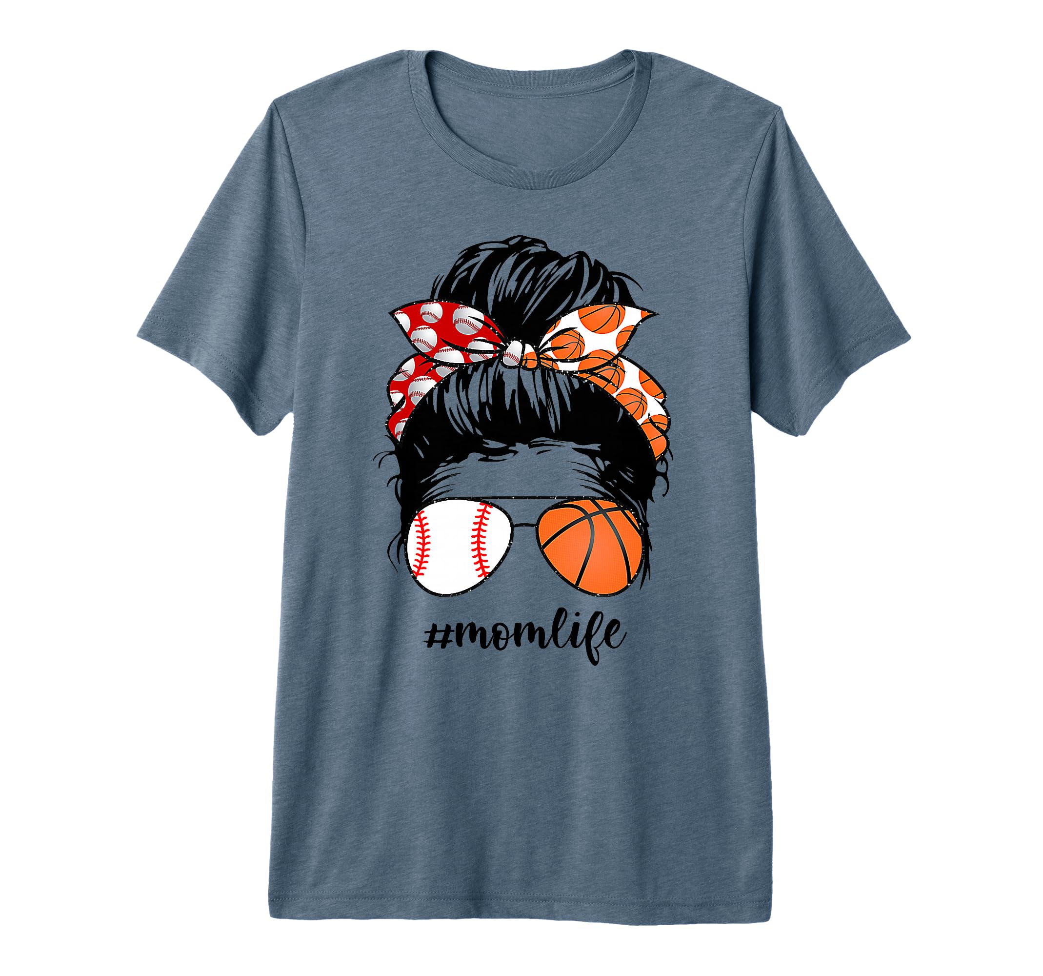 Mom Life Baseball Basketball Mom Messy T-Shirt - Trendy Graphic Men Women - T-Shirt, Sweatshirt, Hoodie
