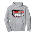 Mustang Baseball Mom Red Mustangs School Hoodie - Trendy Graphic Men Women - T-Shirt, Sweatshirt, Hoodie