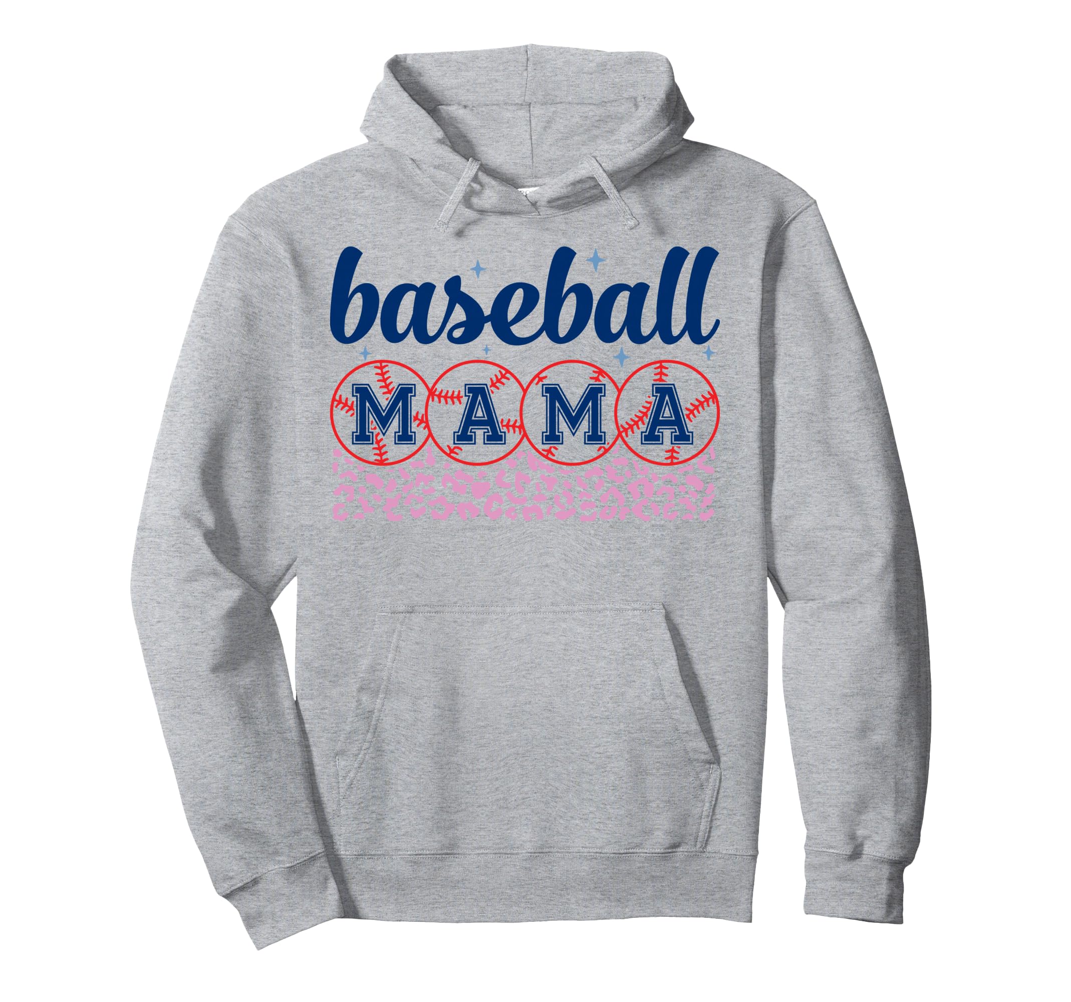 Baseball Mama Mom Leopard Mothers Day Hoodie - Graphic Print Unisex - T-Shirt, Sweatshirt, Hoodie