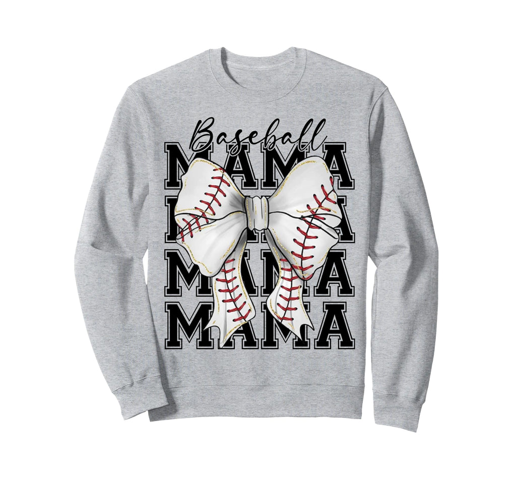 Baseball Mama Coquette Bow Mothers Sweatshirt - Trendy Graphic Men Women - T-Shirt, Sweatshirt, Hoodie