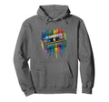 80S Cassette Splash Cassette Tape Hoodie - Unique Graphic for Adults - T-Shirt, Sweatshirt, Hoodie