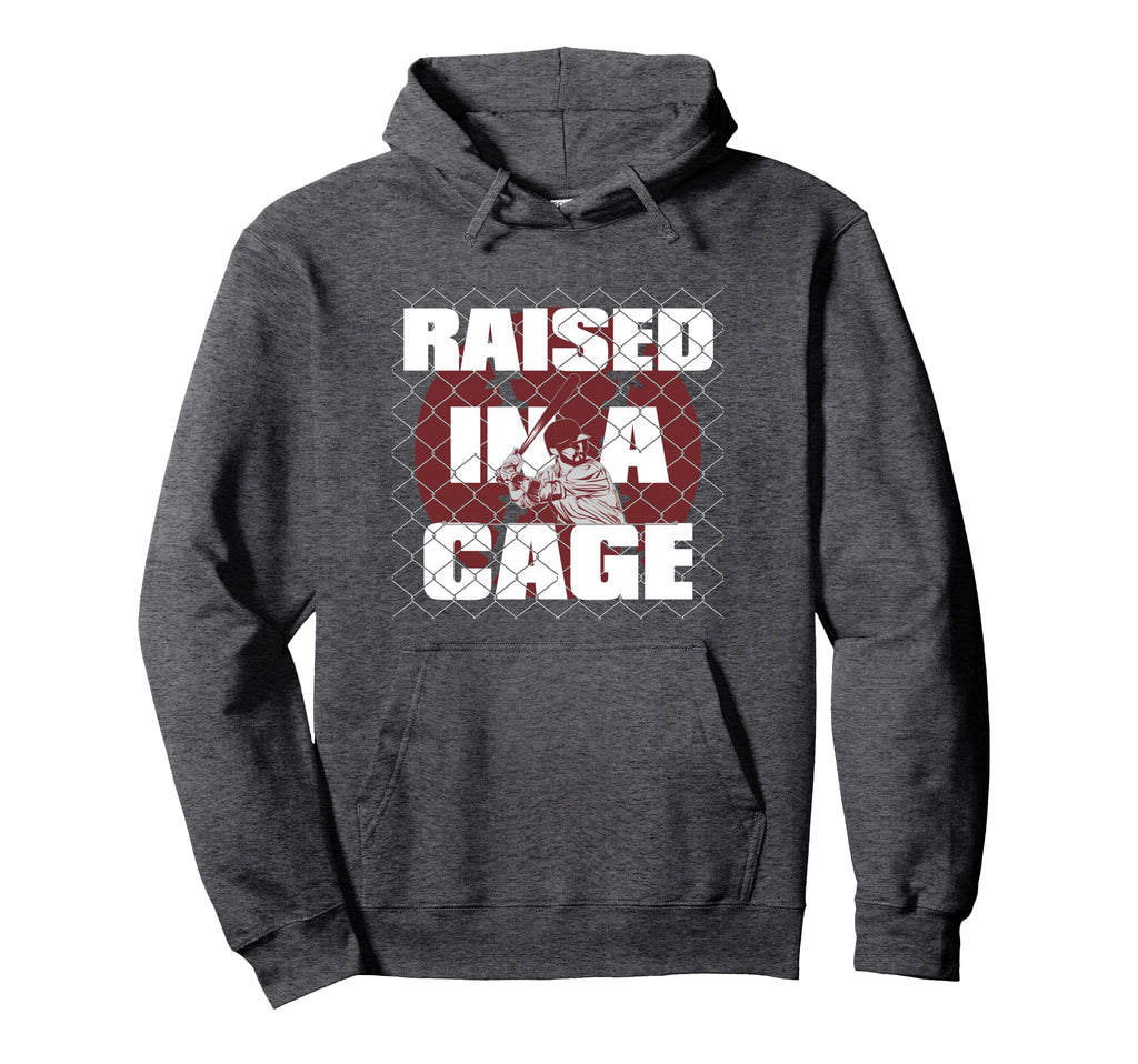 Baseball Raised Cage Hoodie - Casual Everyday Wear Men Women - T-Shirt, Sweatshirt, Hoodie