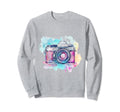 Camera Photography Watercolor Art Sweatshirt - Trendy Graphic for Adults - T-Shirt, Sweatshirt, Hoodie