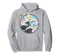 Toaster Surfing Kanagawa Wave Kawaii Hoodie - Graphic Print for Adults - T-Shirt, Sweatshirt, Hoodie
