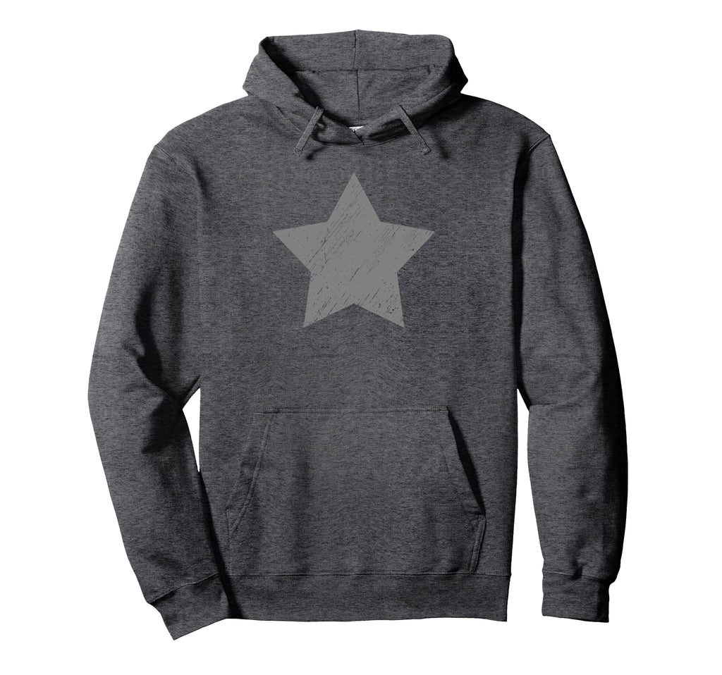 Star Distressed Gray Star Hoodie - Custom Art Print Men Women - T-Shirt, Sweatshirt, Hoodie