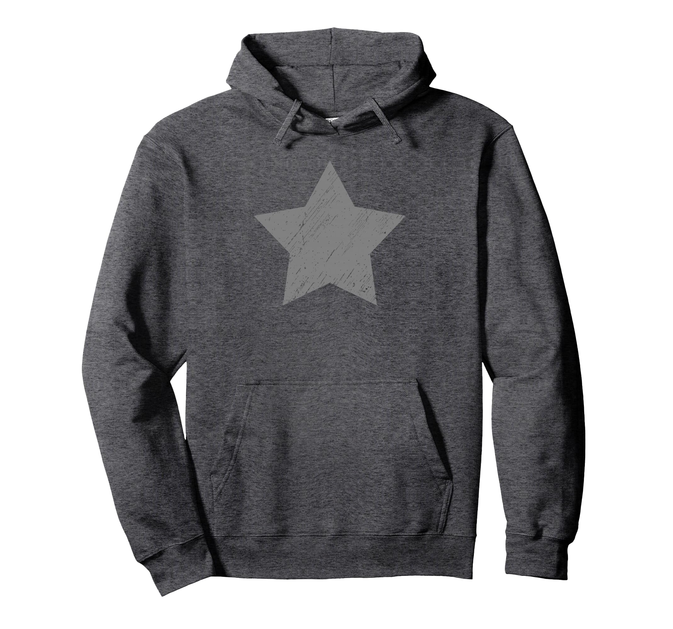 Star Distressed Gray Star Hoodie - Custom Art Print Men Women - T-Shirt, Sweatshirt, Hoodie