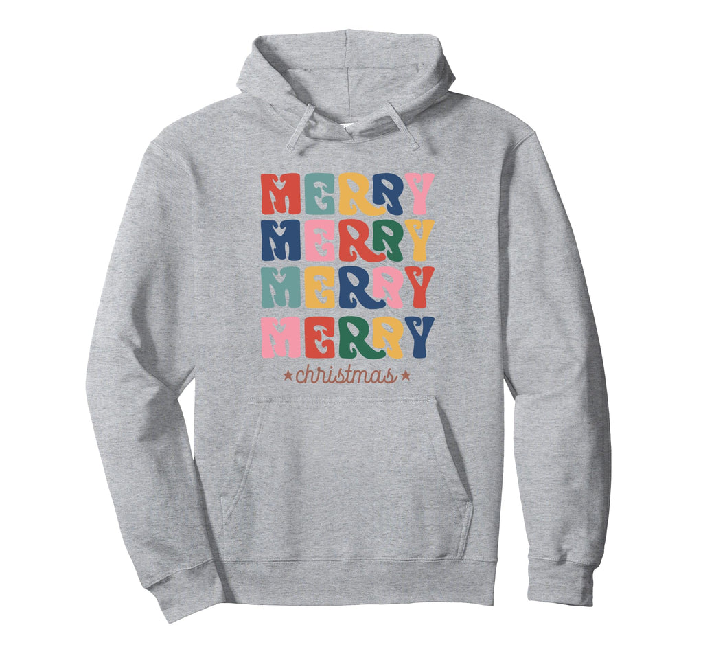 Boho Merry Colorful Aesthetic Holiday Hoodie - Graphic Print Men Women - T-Shirt, Sweatshirt, Hoodie