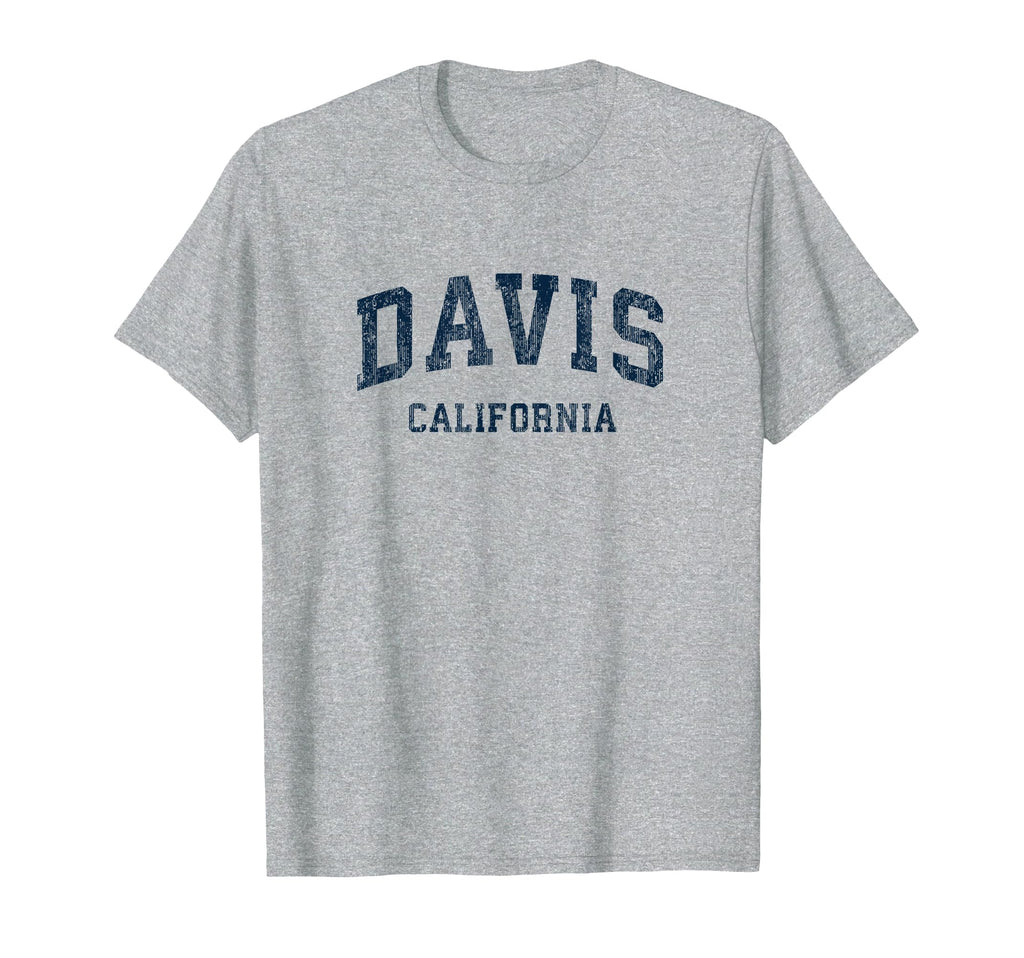 Davis California Ca Varsity Sports Navy T-Shirt - Trendy Graphic for Adults - T-Shirt, Sweatshirt, Hoodie