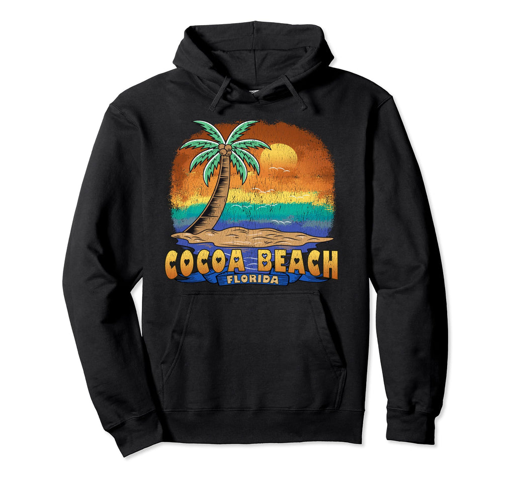 Cocoa Beach Florida Distressed Souvenir Hoodie - Aesthetic Graphic Unisex - T-Shirt, Sweatshirt, Hoodie