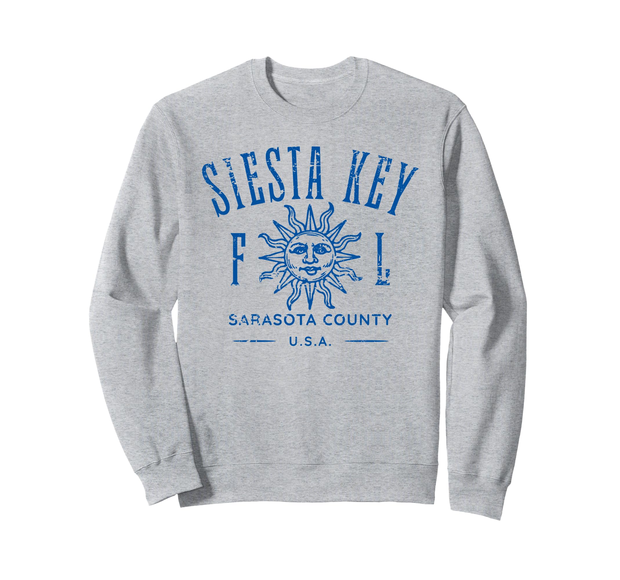 Siesta Key Beach Florida Distressed Sweatshirt - Novelty Apparel Unisex - T-Shirt, Sweatshirt, Hoodie