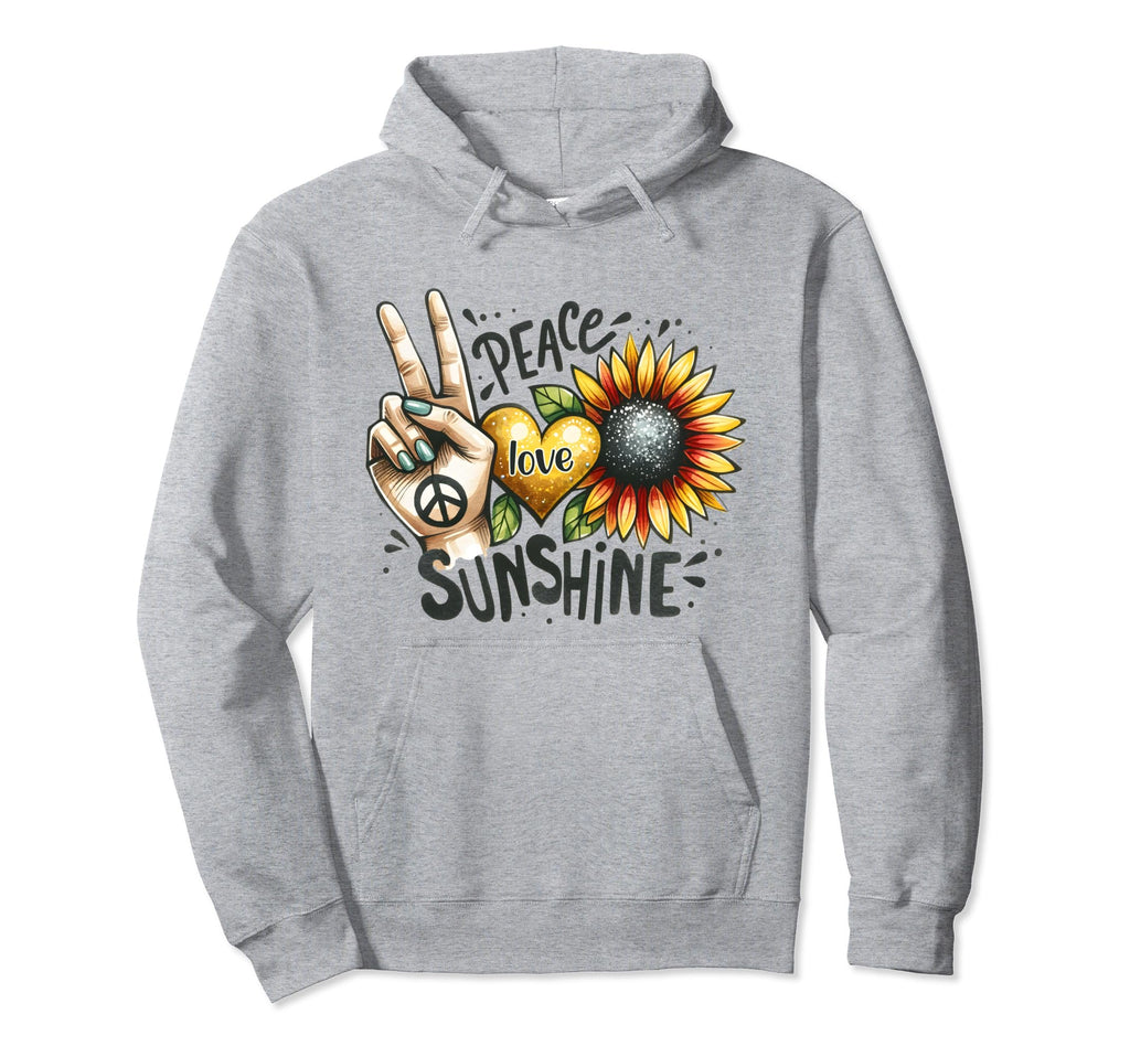 Peace Love Sunshine Sunflowers Boho Hoodie - Aesthetic Graphic Men Women - T-Shirt, Sweatshirt, Hoodie