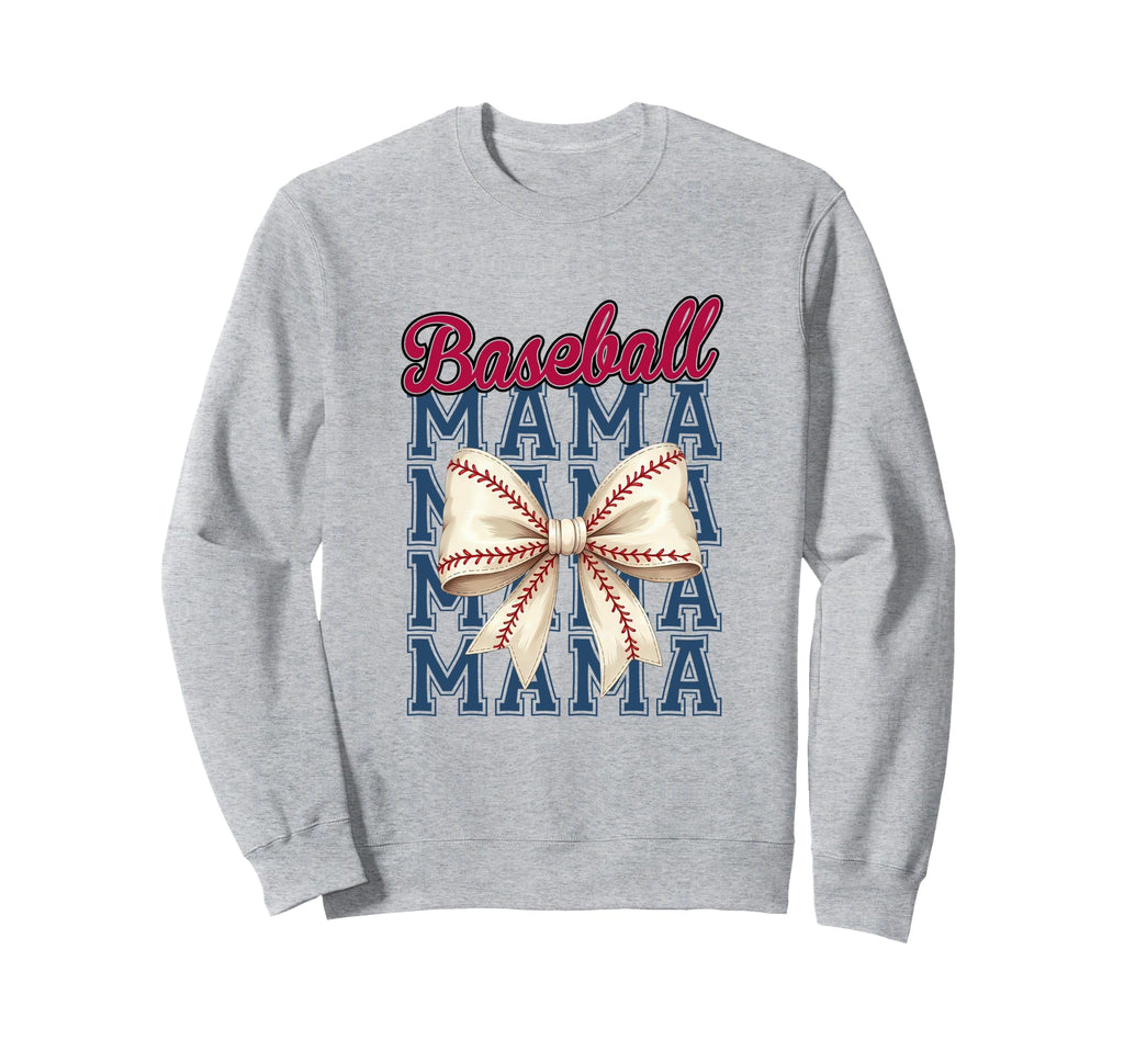 Baseball Mama Coquette Bow Mom Sweatshirt - Novelty Apparel Men Women - T-Shirt, Sweatshirt, Hoodie