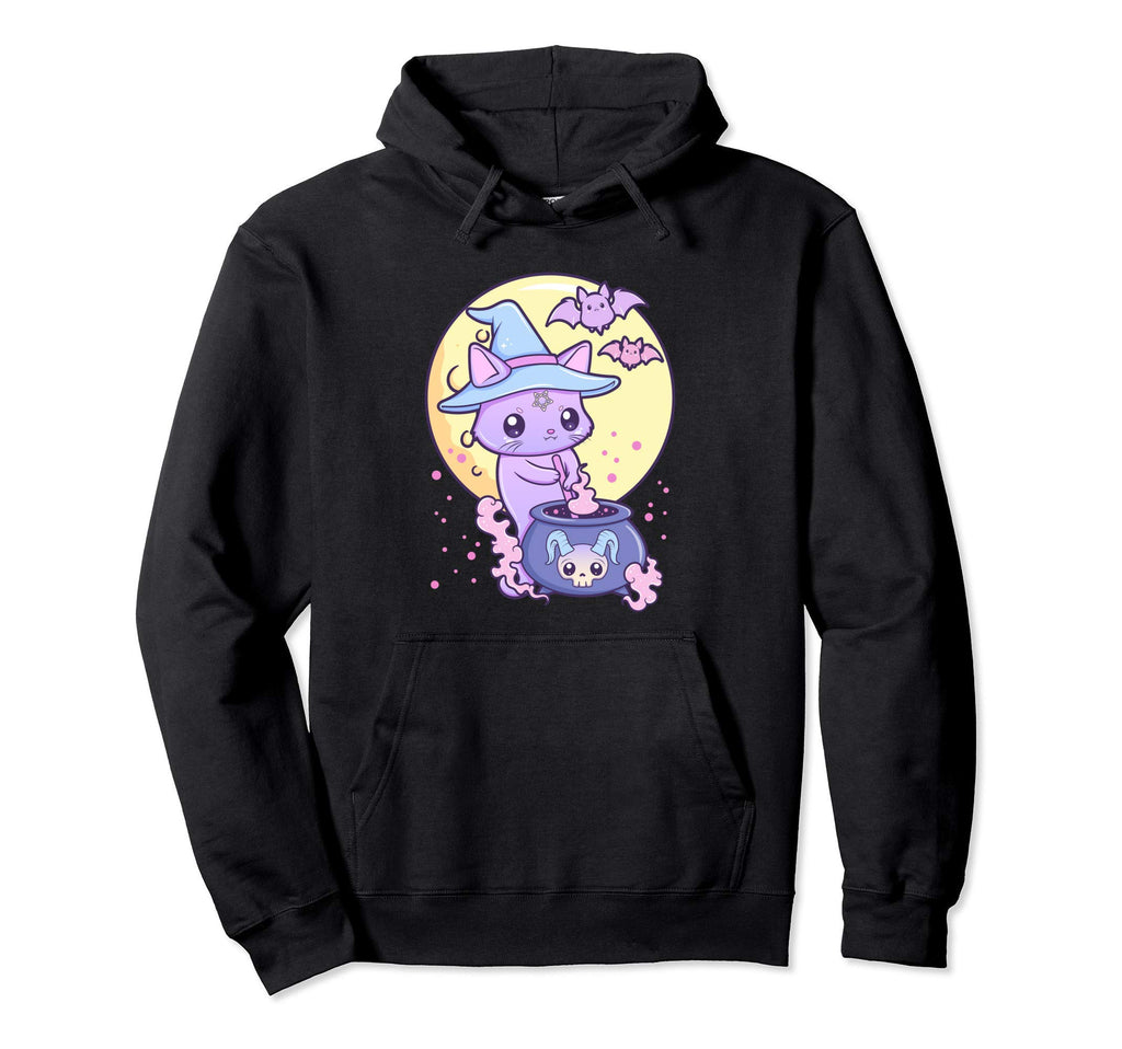 Kawaii Pastel Goth Creepy Witch Cat Wicca Hoodie - Trendy Graphic Men Women - T-Shirt, Sweatshirt, Hoodie